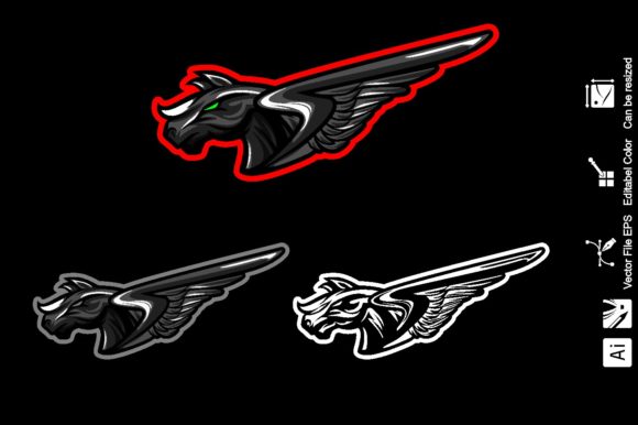 Black Pegasus E-Sport Logo: Elevate Your Gaming Brand