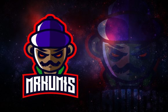 Mustache E-Sport Logo Graphic: A Perfect Fit for Your Gaming Team