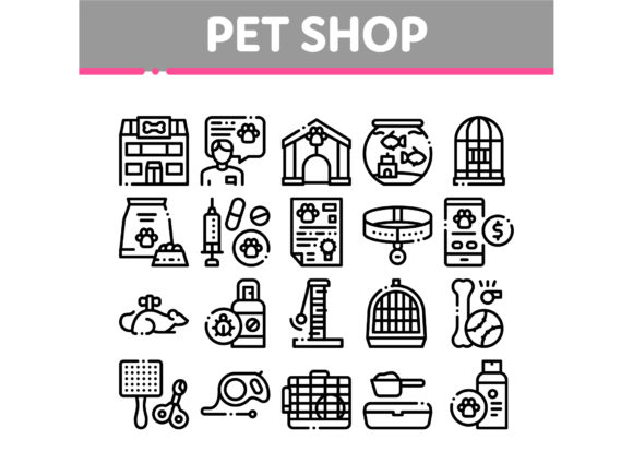 Pet Shop Icons Set: Versatile Design Solutions