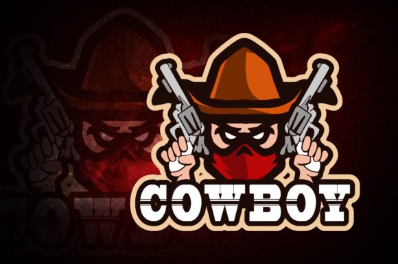 Unleash Your Gaming Brand with the Cowboy Serif E-Sport Logo