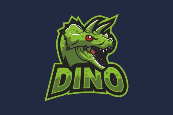 Unleash Your Gaming Brand with the Dino Illustration Logo Graphic Vector