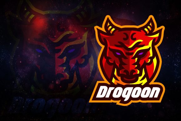 Unleash Your Gaming Brand with the Dragon Head E-Sport Logo Graphic