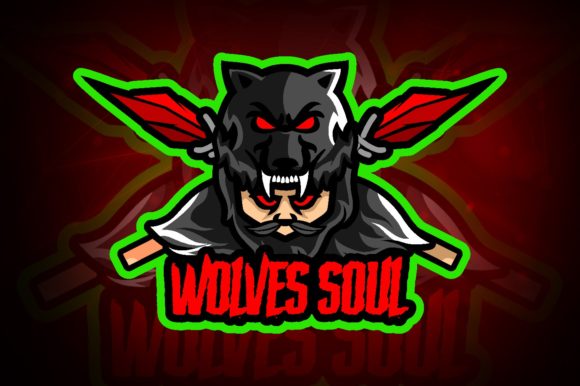 Unleash Your Gaming Team's Spirit with the Wolves Soul E-Sport Logo